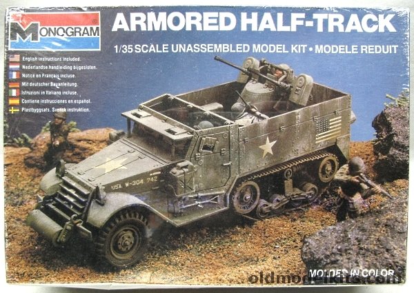 Monogram 1/35 Armored Half-Track M13 - (Multiple Gun Motor Carrier MGMC), 6401 plastic model kit